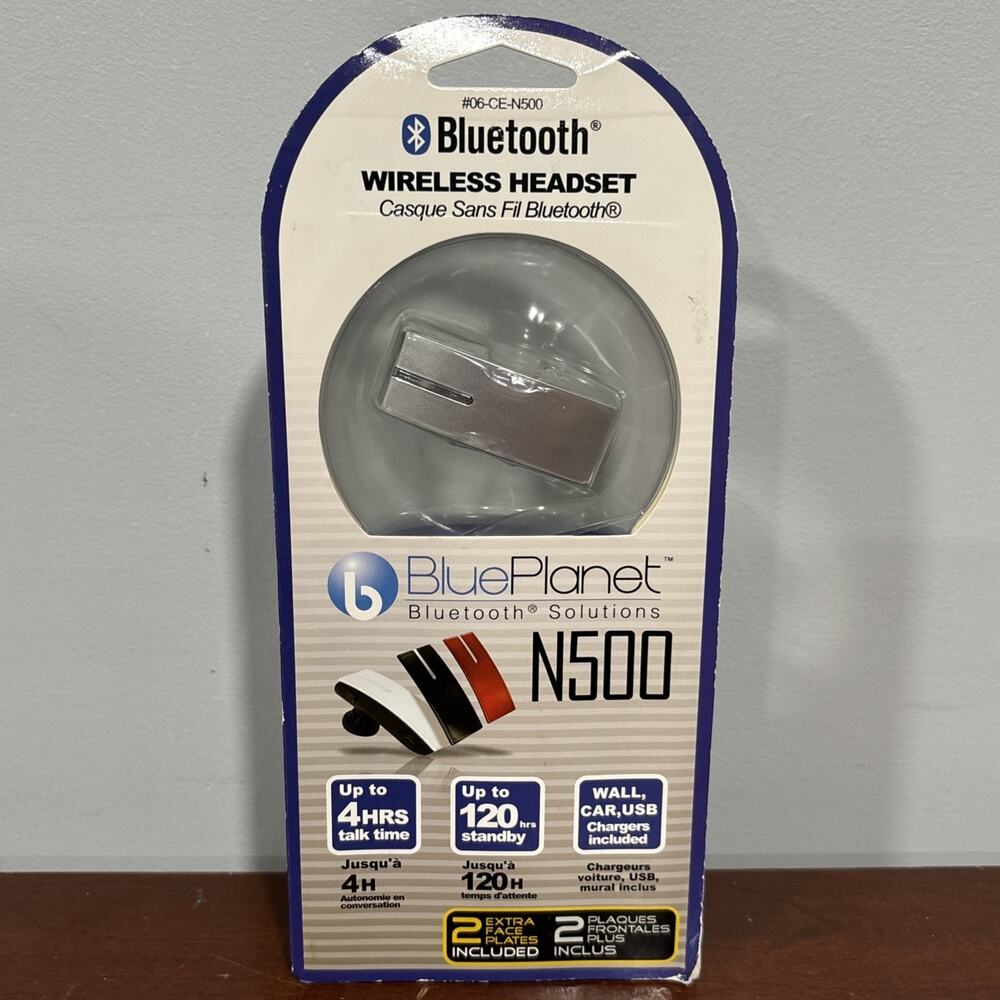 BluePlanet N500 Bluetooth Wireless Headset Chargers Included Factory Sealed